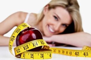 Măr și centimetru pentru pierderea în greutate