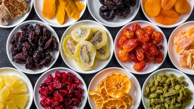 Fructe uscate pentru dieta cu hrișcă